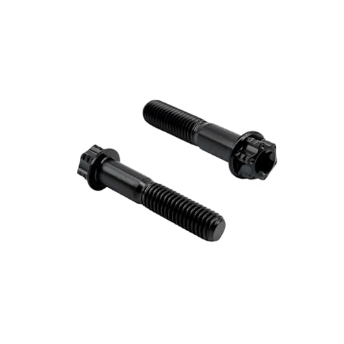 Image of RISON Titanium Bolts M10*1.25 * 35 Torx Titanium Bolts for Motorcycles Hex Head Dual Drive Black Titanium Flange Bolt Pack of 5