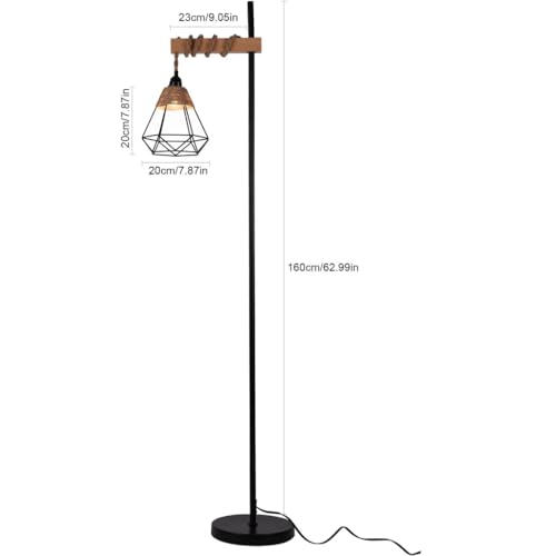 Lámpara de pie tejida de cuerda estilo chino retro para sala y dormitorio de alta gama 3