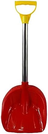 Kids Snow Shovel with Stainless Steel Handle, Kids Size Durable Shovel for Snow – 23in Comfort D Grip Sturdy Metal Plastic Scoop Beach Digging Sand Playing Shovel for Garden Car Camping (Red)