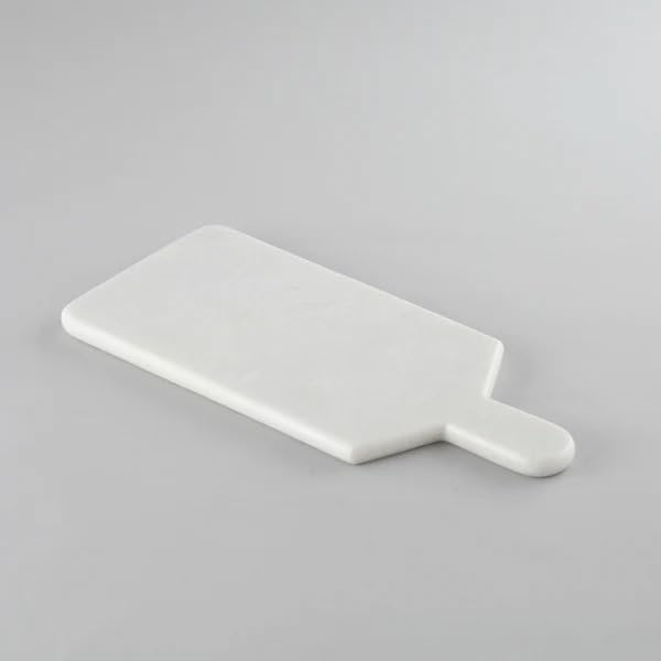 MBSC White Marble Chopping Board, Serving Board, Cheese Platter to Presenting Main Courses, Wines or Desserts (14"X7")
