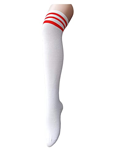 Image of Zando Womens Stripes Thigh High Socks Thigh Highs Casual Knee High Stockings