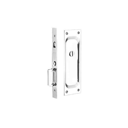 Emtek 2105 Cerradura de embutir para puerta corrediza de privacidad 7-1/2" de altura, latón macizo, cromo pulido miniatura 1