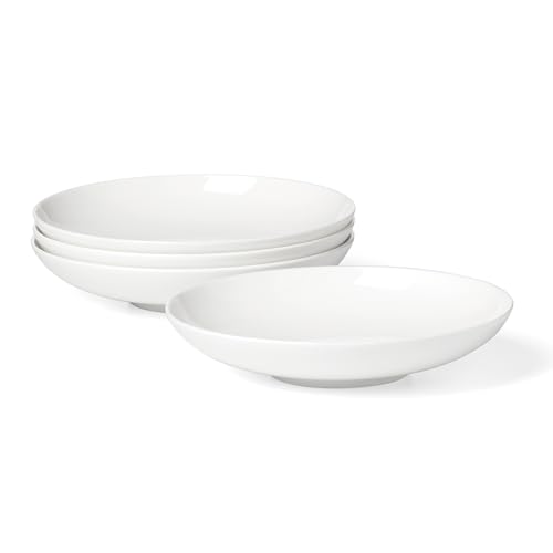 Image of Lenox Dinnerware Set, Studio 1414 Coupe Pasta Bowls, Set of 4, Service For 4, Dishwasher and Microwave Safe, Made of Bone China, Salad Bowl, Pasta Bowl, Home, Kitchen and Dining (White, 4 Pieces)