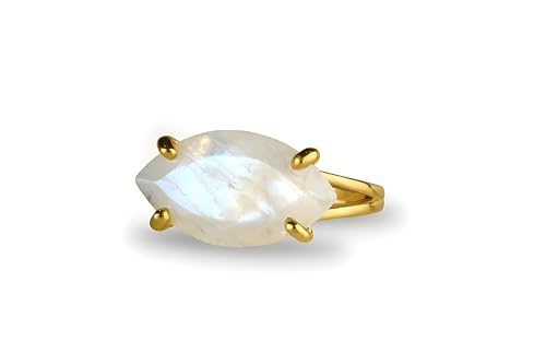 Bague en pierre de lune or 14k : l'éclat poétique de la féminité