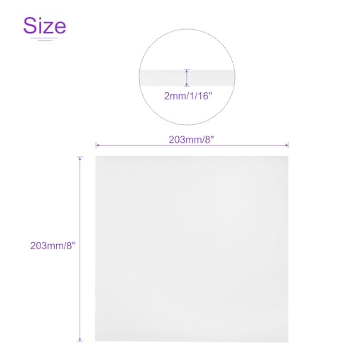 DMiotech 8 x 8 x 1/16 Inch Plastic UHMW Sheets, Ultra High Molecular Weight Polyethylene, Opaque White Polyethylene Board for Automotive, Chemical, Manufacturing, DIY Home Kitchen