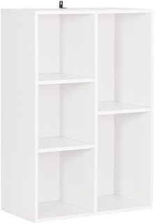 WOLTU Bookshelf Bookcase standing Shelf storage Shelf storage Shelf Office Shelf made of E1 Chipboard with 5 compartments White SK020ws-UK