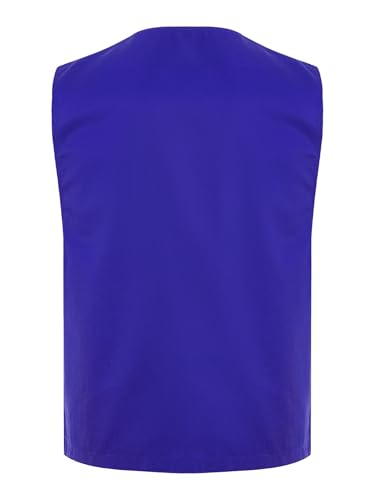 YiZYiF Kid Unisex Button Down Side Pockets Vest V Neck Volunteer Activity Waistcoat Irregular Hem Activities Uniform2