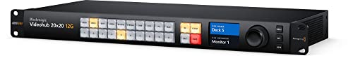 Image of Blackmagic Design Videohub 20x20 12G Zero Latency Video Router with 6ft Power Cord and 5 Pack of SolidSignal Cable Ties (VHUBSMAS12G2020)