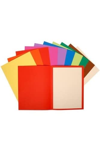 Exacompta - Réf. 160300E - 10 paquets de 10 chemises rigides FLASH 220 g/m2 aux teintes vives - 100% recyclées et certifiées Ange Bleu - dimensions 24x32 cm pour format A4 - 10 couleurs assorties