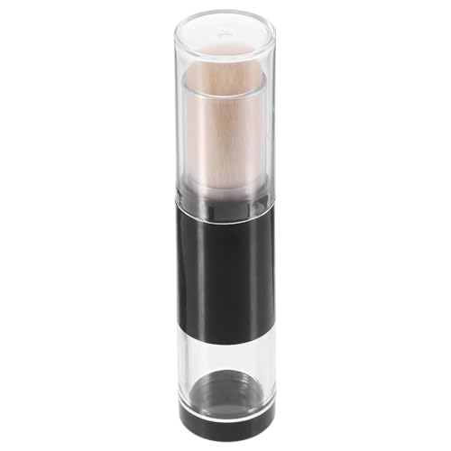 BETOOKY Brocha para Polvos Faciales Rellenable, Tamaño Pequeño, Fibra Sintética Color Beige, Diseño Compacto y Portátil para Maquillaje en Polvo Suelto y Compacto, Herramienta Práctica