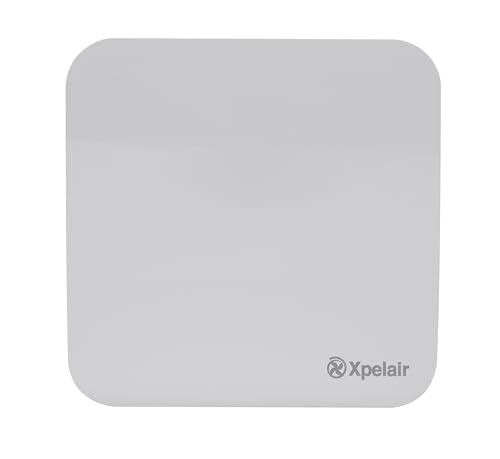 Xpelair C4HTSR 4" Simply Silent Contour bathroom extractor fan with humidistat and timer, plus choice of square and round baffles, White, 240V