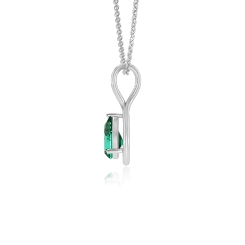 Lab Grown Emerald Pear Infinity Pendant Necklace for Women in Silver/Gold/Platinum, May Birthstone Jewelry Gifts for Her Birthday, Anniversary, Christmas, Mothers Day, Valentines4