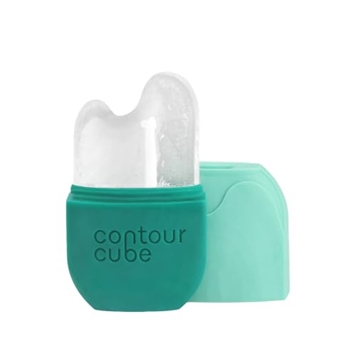 Contour Gua Cube - Gua Sha Face Massage Tool - Ice Roller for Sculpting De-Puffing & Lymphatic Drainage - Face Ice Roller & Massager - Compact Skin Care Tools for Daily Skincare & Travel - Jade