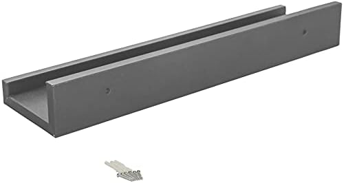 Harbour Housewares 1x Grey 32.5cm Floating Picture Ledge Wall Shelf Gallery Bookshelf Storage Shelves Set Easy To Install Office, Bedroom, Living Room, Storage Mounted Shelves