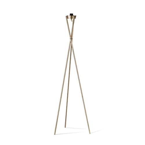 Home Sweet Home Base per lampada da terra classica Treppiede per paralume | lampada | 48/48/149 cm | Ottone | base per lampada da terra in metallo | E27 | per paralume | lampada max.50cm