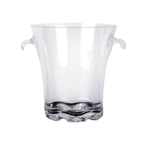 Pour44 PLTHBK040C Cubo de hielo, 4 cuartos de galón, 8 pulgadas de diámetro x 8-1/2 pulgadas de alto, con asas, policarbonato, transparente, 1 cada uno