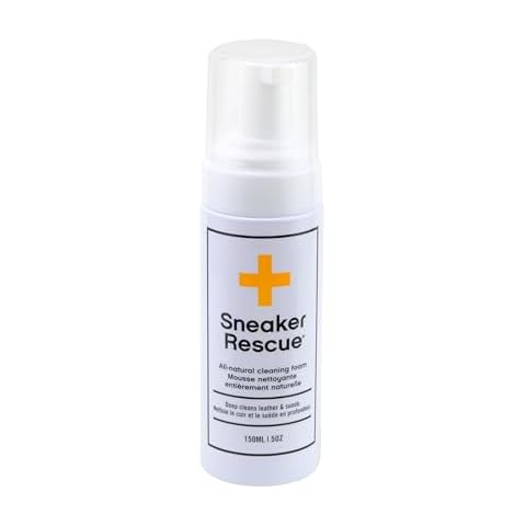 SneakerRescue All-Natural Sneaker Cleaning Foam. Remove Dirt, Grass Stains, Scuffs & Mud from All Athletic Shoes: Leather, Suede, Rubber, Canvas | 5oz/150mL Cover