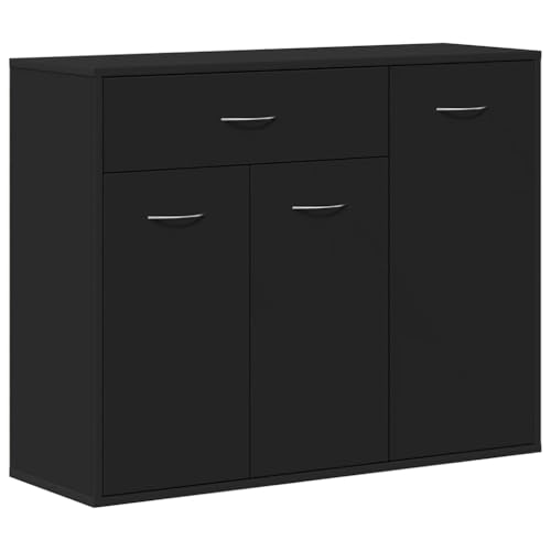vidaXL Aparador de Madera contrachapada Negro 88x30x70 cm