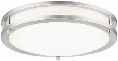 Minka Lavery 716-84-L Round Low Profile LED Flush Mount Ceiling Light, 1-Light 25 Watt, 4" H x 16" W, Brushed Nickel