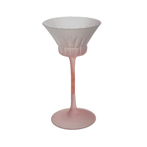 CFY652 Vasos Agua Copa de cóctel ginebra, 110 ml. Copas champán con pie, color rosa esmerilado Vaso de Cristal(Frosted)