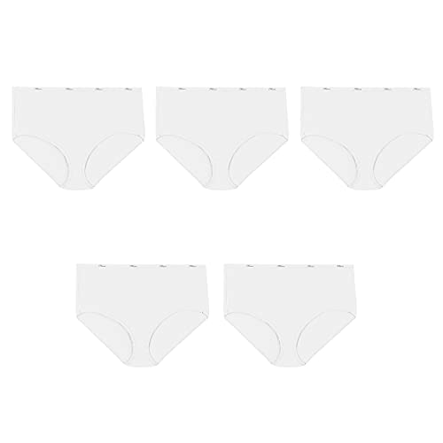 Hanes Plus Size Women's 5 Pack Cotton Briefs, Size 12, White