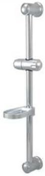 24 in.Glide Bar with Acrylic Soap Dish and Hand Held Shower Satin Nickel