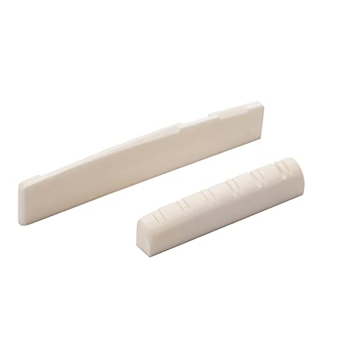 TKOWTB 12 Strings Acoustic Guitar Bone Bridge Saddle Nut for Folk Guitar 49mm/76mm Guitar Replacement Parts