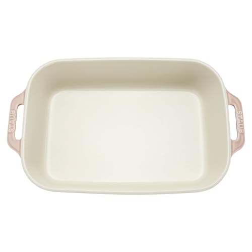 Image of Staub Ceramic 3-pc Rectangular Baking Dish Set - Macaron Pastel Pink