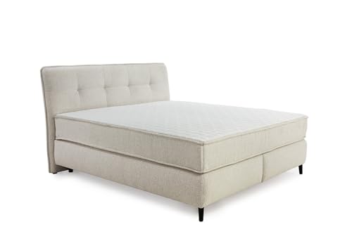 Luxus-Boxspringbett 180x200 cm für höchsten Schlafkomfort, 2x extradicke 7-Zonen-Tonnentaschen-Federkern- Wendematratzen H3/H4, Boxen m.Bonell-Federkernpolsterung, Bezug Flachgewebe Beige Grau / 20024 Luxus-Boxspringbett 180x200 cm für höchsten Schlafkomfort, 2x extradicke 7-Zonen-Tonnentaschen-Federkern- Wendematratzen H3/H4, Boxen m.Bonell-Federkernpolsterung, Bezug Flachgewebe Beige Grau / 20024