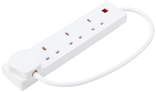 PRO ELEC PELB1700 4 Gang Extension Lead with Neon 0.5m White