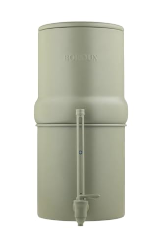Boroux Compact Gravity-Fed Countertop Stainless Steel Water Filter System | 1.8 Gallons with 2 Authentic Black Foundation. Filters | Sage - Image 3