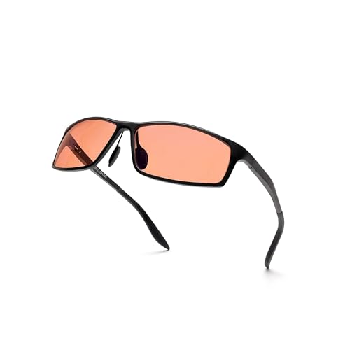 Image of BRADDELL FL-41 Rose Tinted Blue Light Glasses for Migraine Light Sensitivity, Eyestrain and Fluorescent LED Glare (Aluminum)