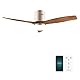 Cecotec - Deckenventilatoren mit Licht EnergySilence Aero 5600 Aqua GoldDarkWood Connected, 132 cm, 40 W, LED 20W Licht, 3 Flügel, 6 Geschwindigkeiten, Timer, Winter/Sommer Modus, Wi-Fi, Gold-Braun