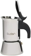 Budan Moka Pot 2 Cup Stainless Steel Espresso Maker | Stovetop Coffee Maker | Works on Gas, Induction & Electric Stove | Durable Steel Body