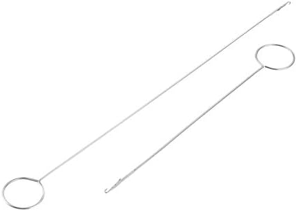 Sewing Loop Turner Hook with Latch, 2 Size- Long & Short Stainless Steel Loop Turner for Fabric Tube Straps Belts Strips, Handmade Sewing Tools DIY Knitting Accessories