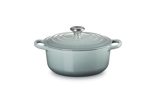 Le Creuset Signature Runder Bräter aus Gusseisen, 20 cm, 2,4 Liter, Sea Salt – Ansicht 2