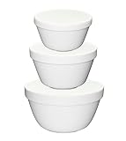 Traditional Ceramic Pudding Basin for Steaming Set of 3 - Christmas Pudding Mold - Ovenproof Durable