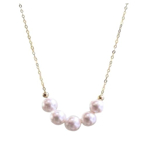 Colliers en argent sterling et pendentif or 5 perles d'exception pour femme