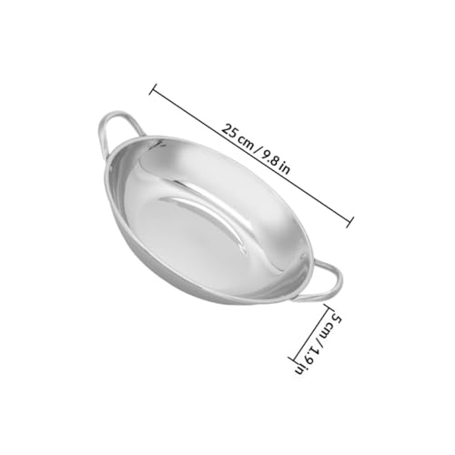 Wok plano acero inoxidable con doble asa reusable miniatura 2
