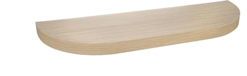HERSIG - Estante Curvo Flotante de Pared Roble Balda para Baño o Dormitorio Fijación Oculta y Resistente de hasta 10 kg - 80x23,5 cm