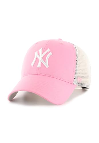 47 Brand MLB New York Yankees Branson Cap B-BRANS17CTP-RSA, Womens Cap with a Visor, Pink, One Size EU