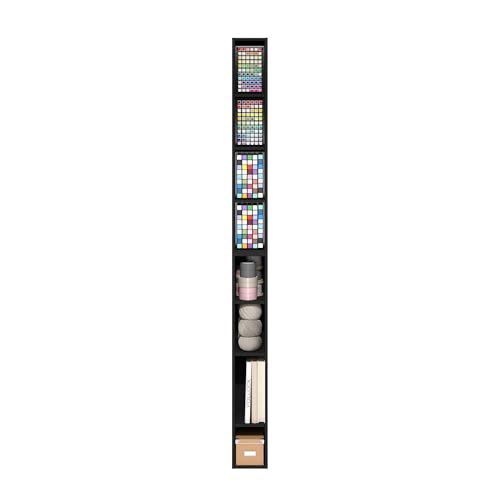 Image of Furinno Fulda Book Shelf, 8-Tier Bookshelf, Bookcase with Space Saving Storage Shelf, 9.2 x 5.9 x 70.9, for Living Room, Bedroom, Home Office, Blackwood