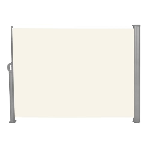 vanvilla Seitenmarkise 180x300 cm ausziehbar Sichtschutz Terrasse Sonnenschutz Terrasse Windschutz Terrasse Seiten Markise Boden- oder Wandmontage Balkon Sonnenschutz Grau/Beige