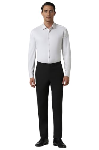 Image of Van Heusen Men's Fashion Formal Mid Rise Slim Fit Premium Formal Trousers | Superior Comfort | Auto-Flex Waist Band | Soft Touch