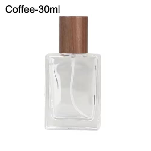 30/50ml Perfume Bottle Glass Refillable Perfume Atomizer Bottle with Beech Lid Large Capacity Cosmetic Container Travel (Coffee-30ml)2