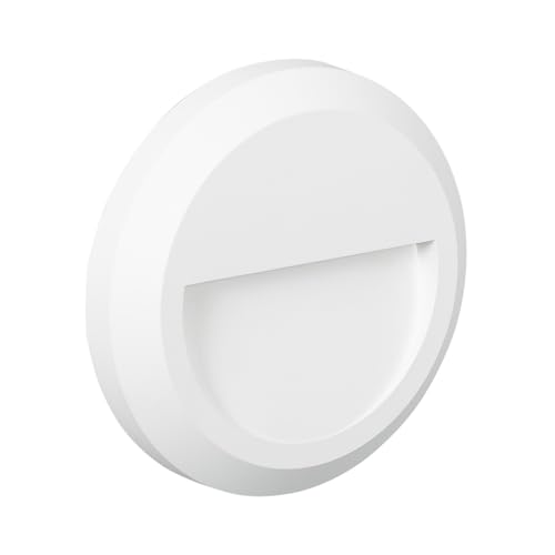 LEDKIA LIGHTING Baliza Exterior LED Superficie Pared Circular Blanco Edulis 2700K Blanco Cálido