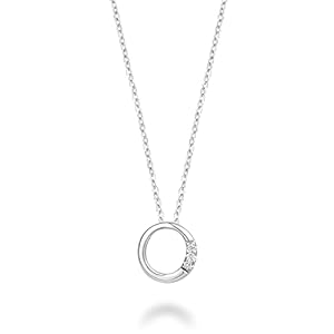 Jewels By Erika MINI O Initial Letter Pendant – 10K Solid Gold with Genuine Natural Diamonds 0.03CTDI for Women and Girls – Stylish and Dainty 10MM Personalized Letter Charm Necklace Gift Box