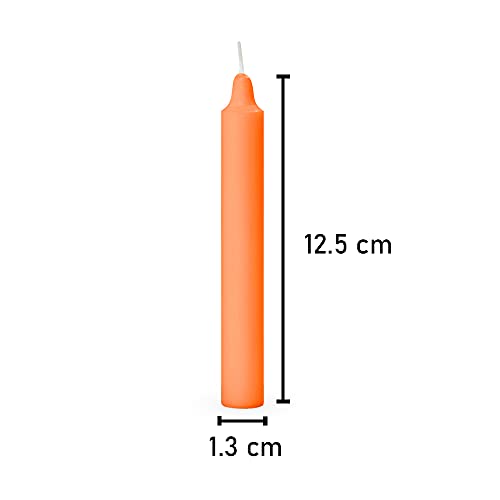 Image of AuraDecor Pack of 50 Stick Candles || Especially Meant for Healing, Chakras, Ritual Candles, Decoration, Lighting, Home Decor || Burning Time 3 to 4 Hours Each (Orange), Paraffin Wax