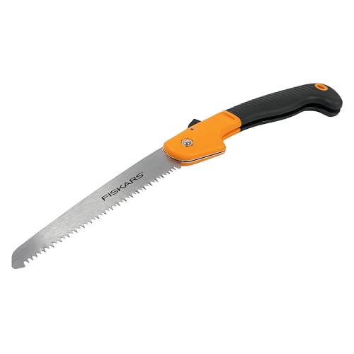 Image of Fiskars Folding Hand Saw, 7 inch Pruning Saw with Power Tooth Blade with Triple Ground Teeth that Powers Through Wood Faster, Soft Grip Handle