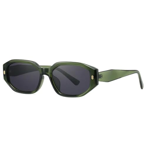 Lunettes de soleil carrées anti-UV400 avec verres dégradés géométriques à rivets